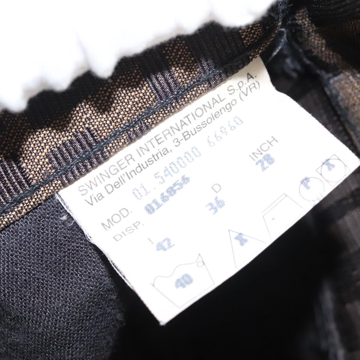 FENDI Zucca Canvas Pants 42 Black Brown Auth mr1285
