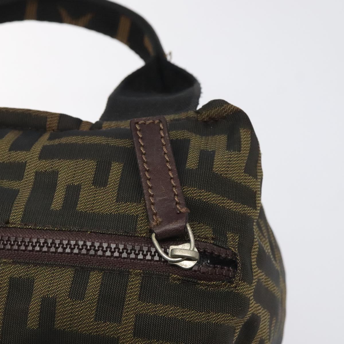 FENDI Zucca Canvas Mini Hand Bag Brown Brown Auth mr1287