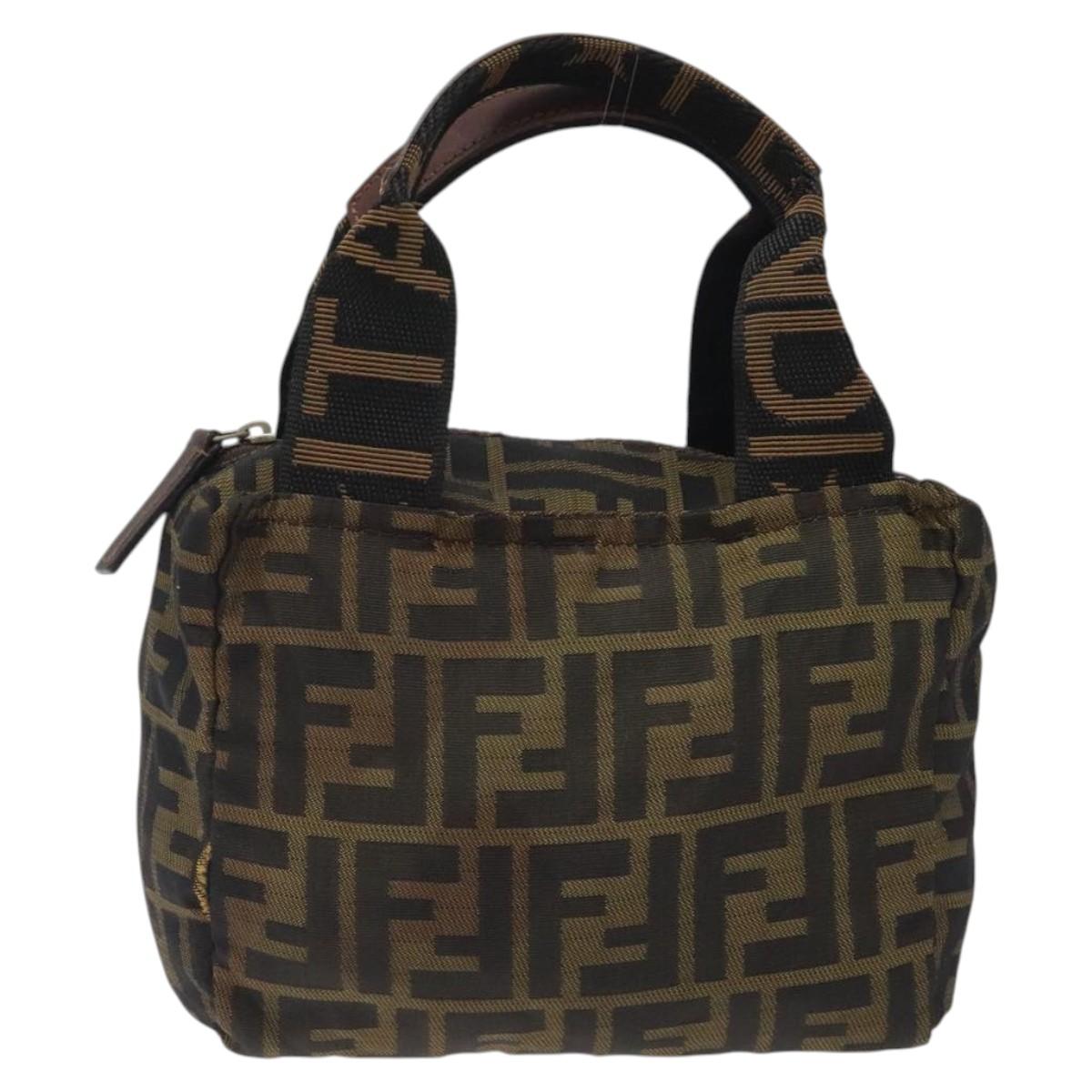 FENDI Zucca Canvas Mini Hand Bag Brown Brown Auth mr1287