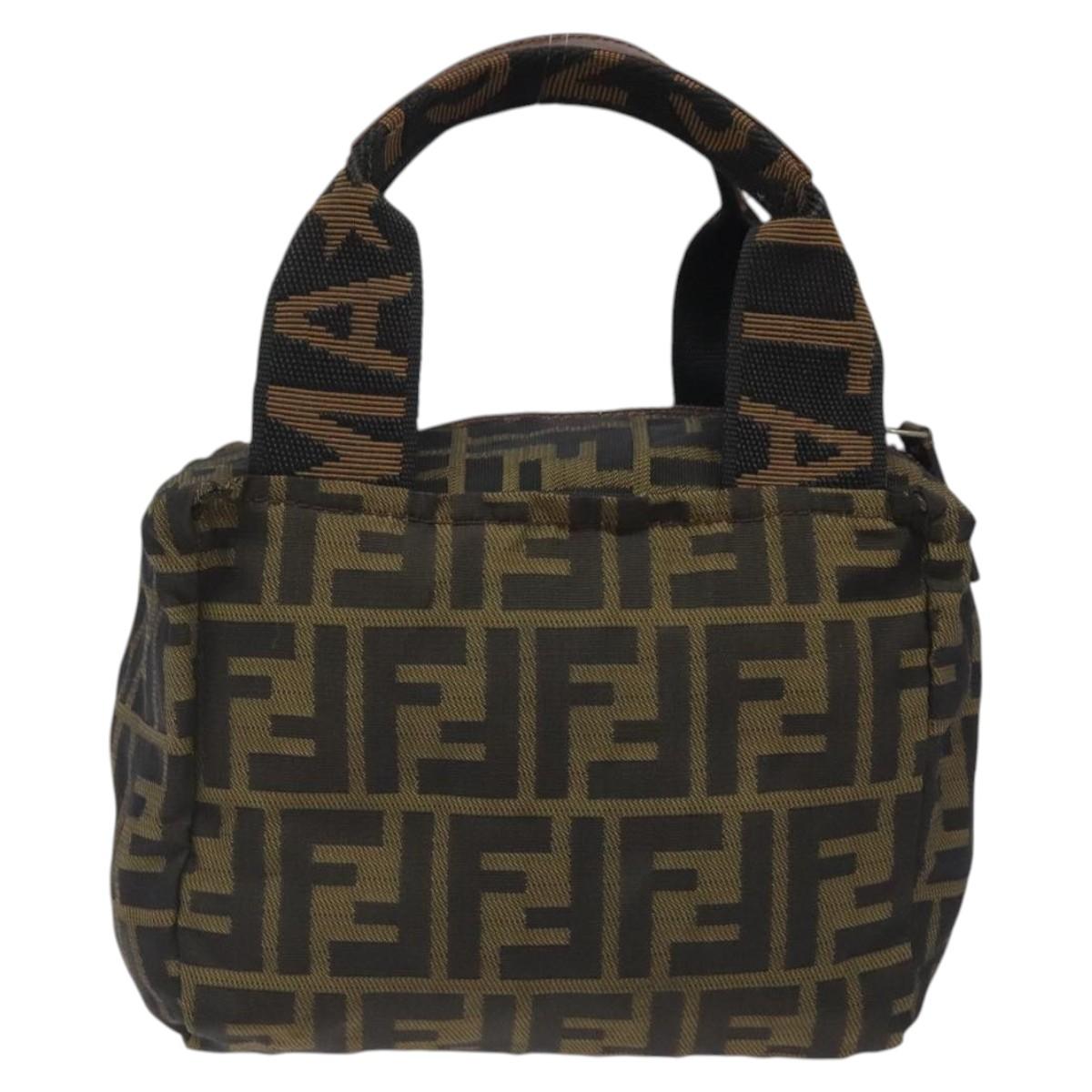 FENDI Zucca Canvas Mini Hand Bag Brown Brown Auth mr1287