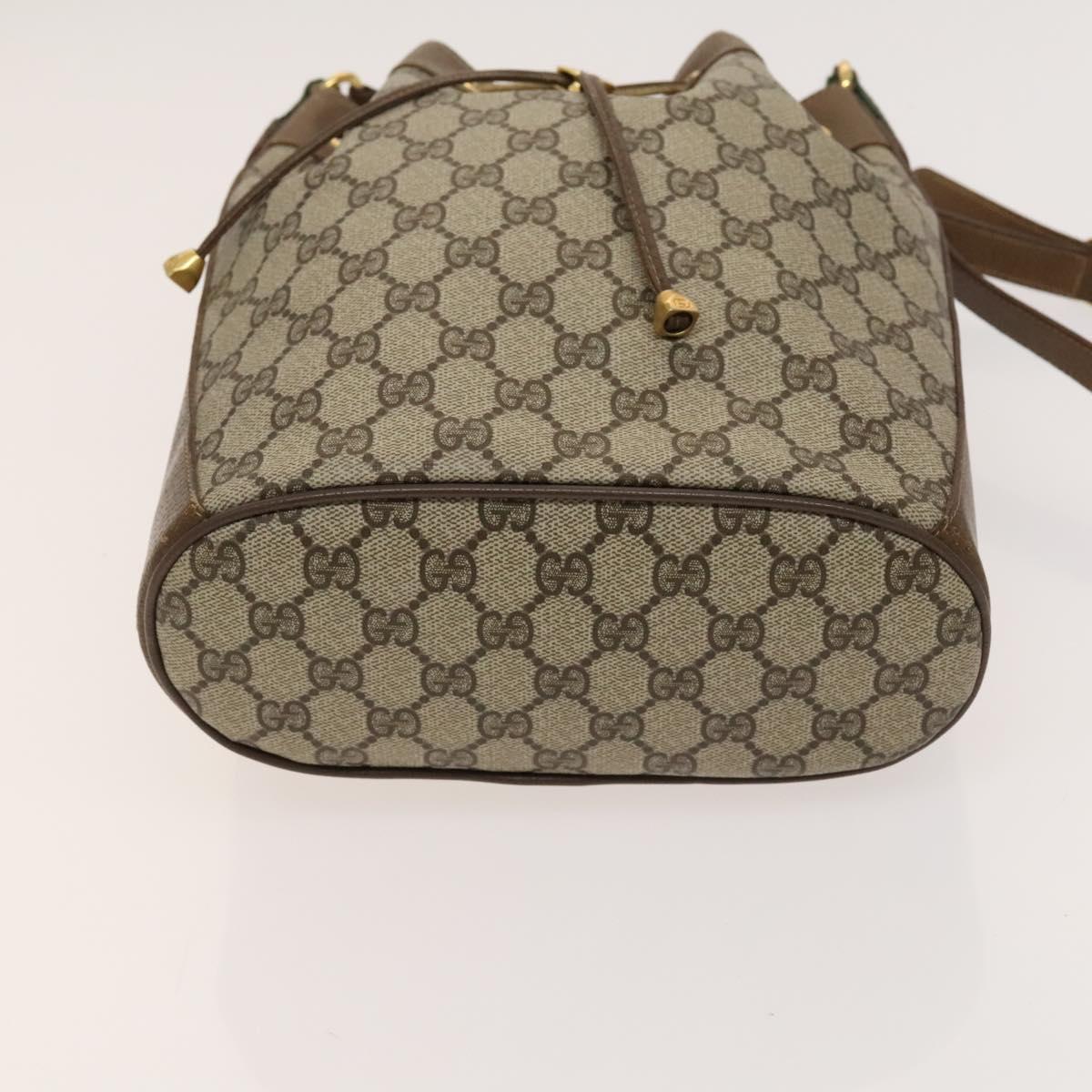 GUCCI GG Supreme Sherry Line Shoulder Bag PVC Beige Gold 72 02 034 Auth mr1290