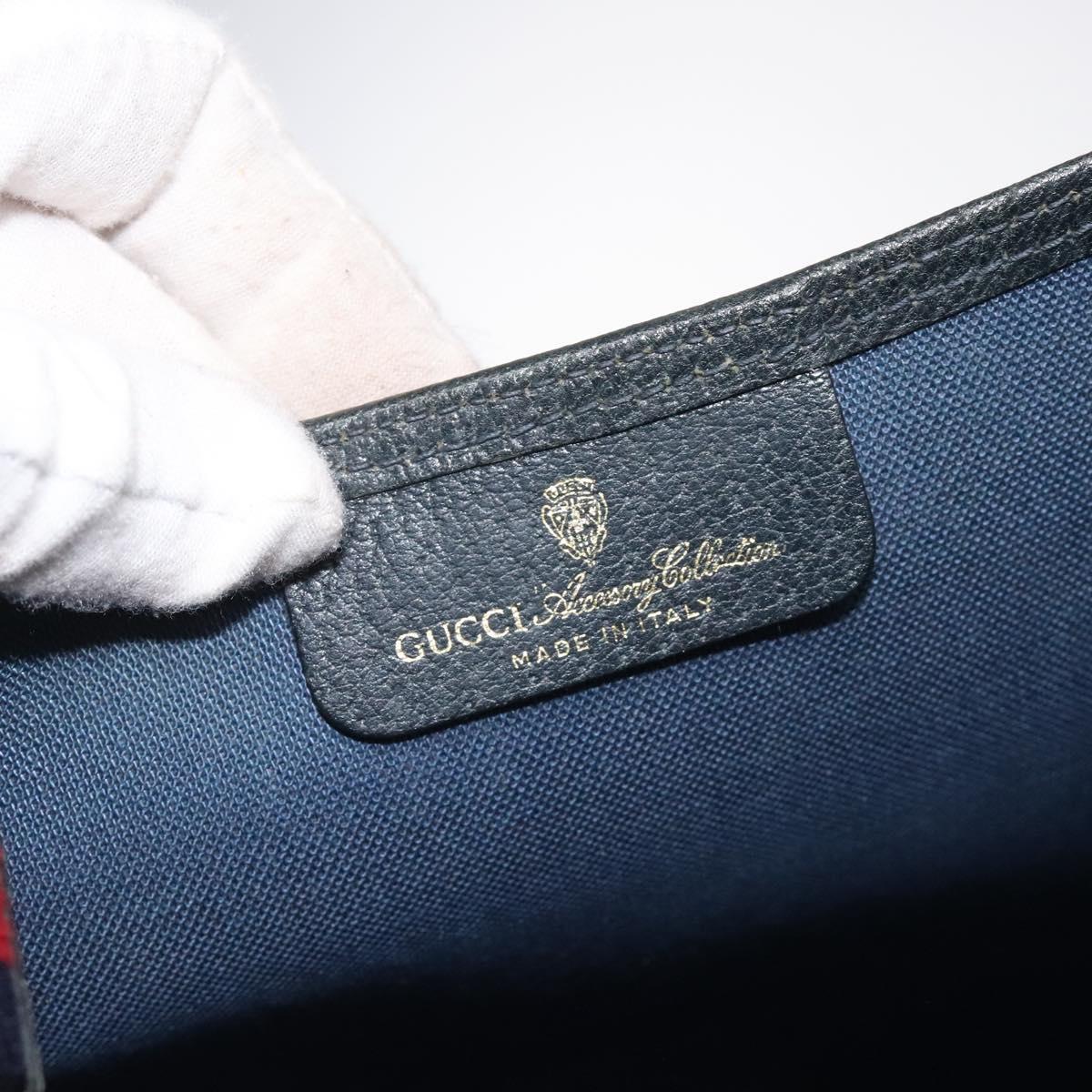 GUCCI GG Supreme Sherry Line Tote Bag PVC Navy 39 02 003 Auth mr1292