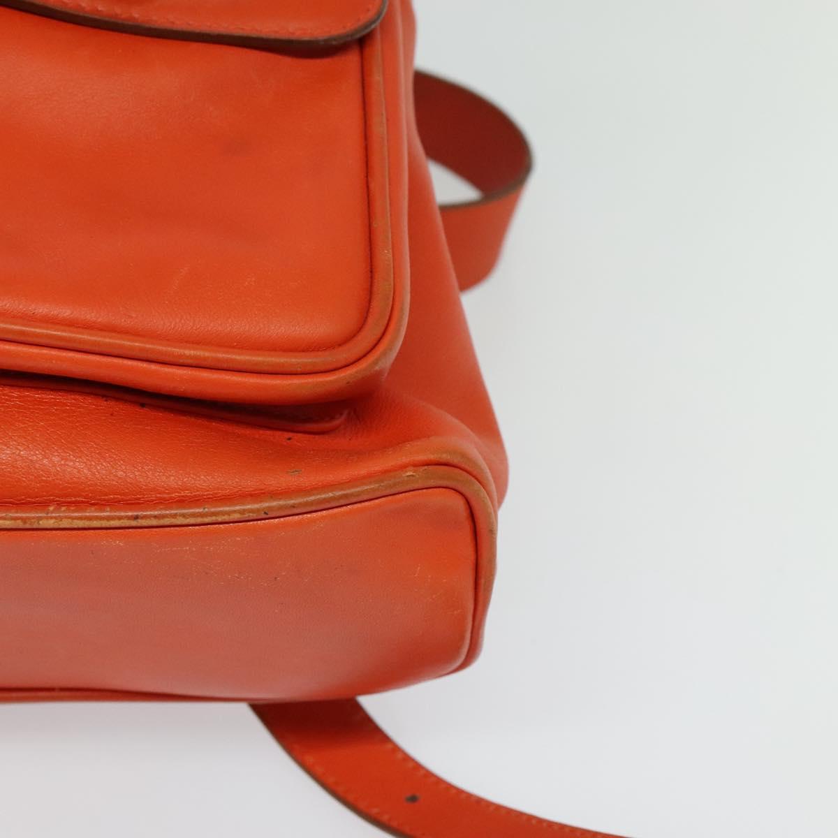 GUCCI Bamboo Backpack Leather Orange Gold 003 2058 0016 Auth mr1294