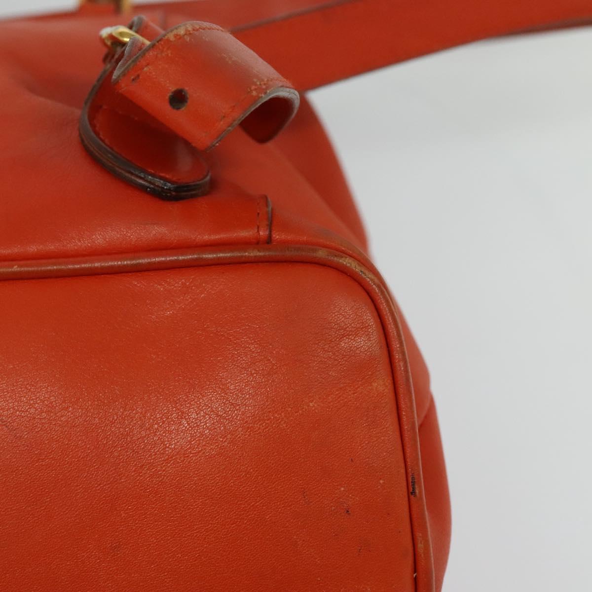 GUCCI Bamboo Backpack Leather Orange Gold 003 2058 0016 Auth mr1294