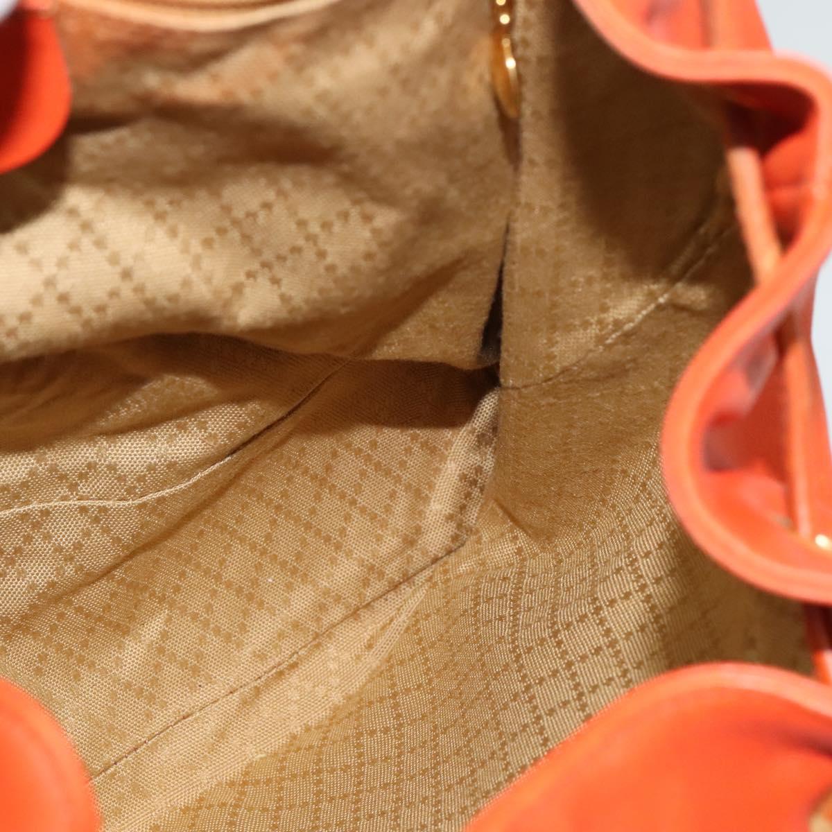 GUCCI Bamboo Backpack Leather Orange Gold 003 2058 0016 Auth mr1294