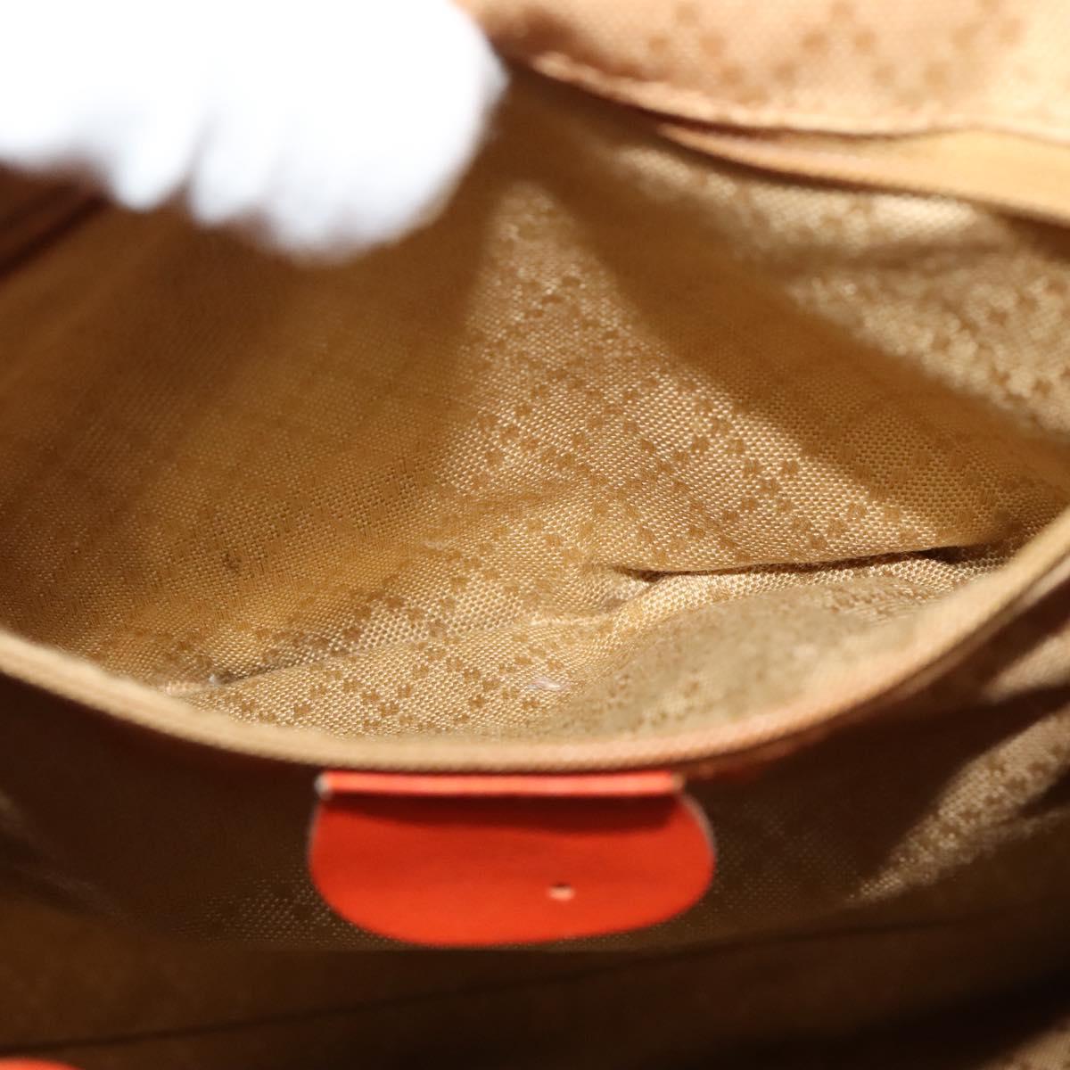 GUCCI Bamboo Backpack Leather Orange Gold 003 2058 0016 Auth mr1294