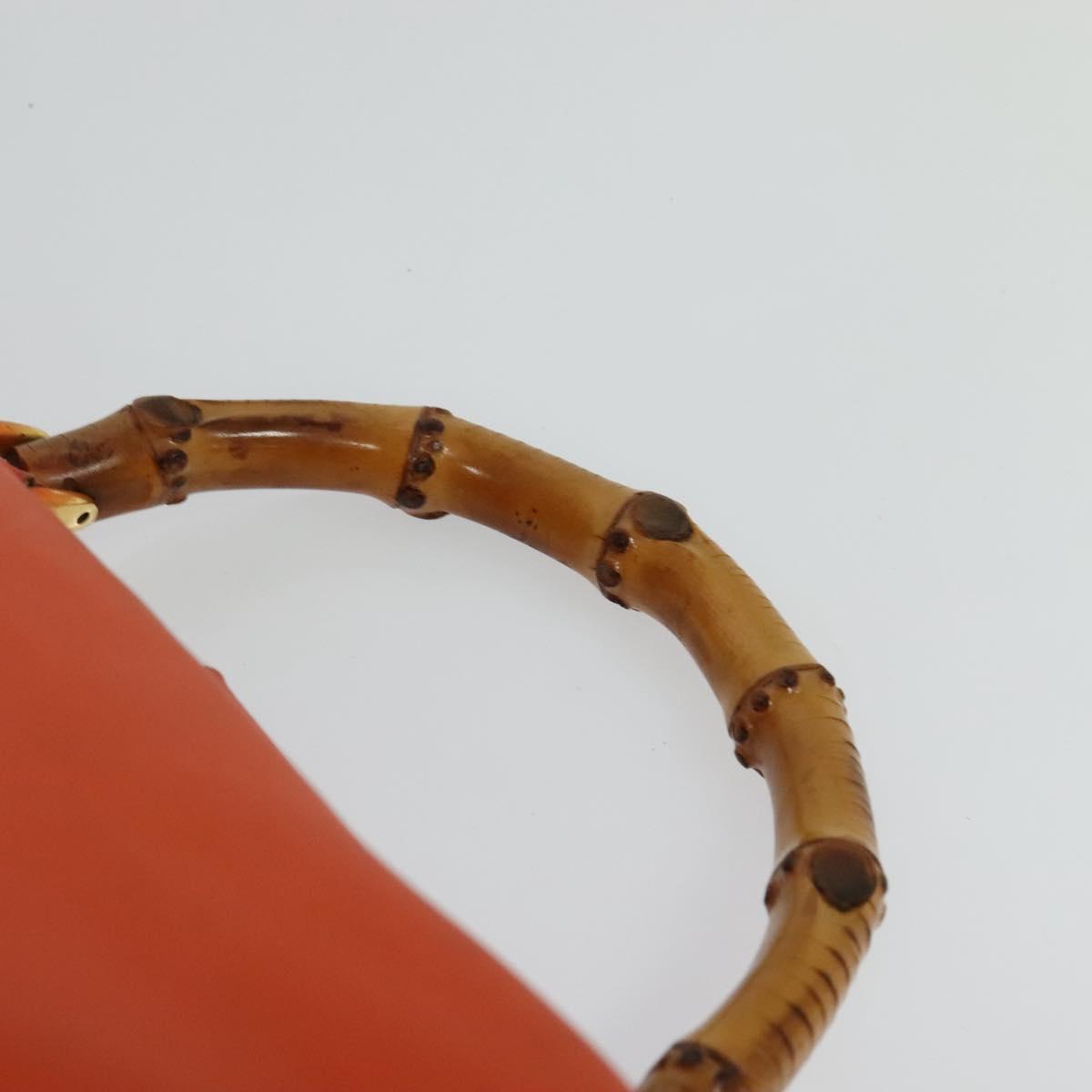 GUCCI Bamboo Backpack Leather Orange Gold 003 2058 0016 Auth mr1294