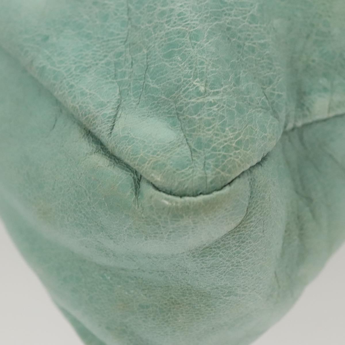 BALENCIAGA City Hand Bag Leather Green Auth mr1307