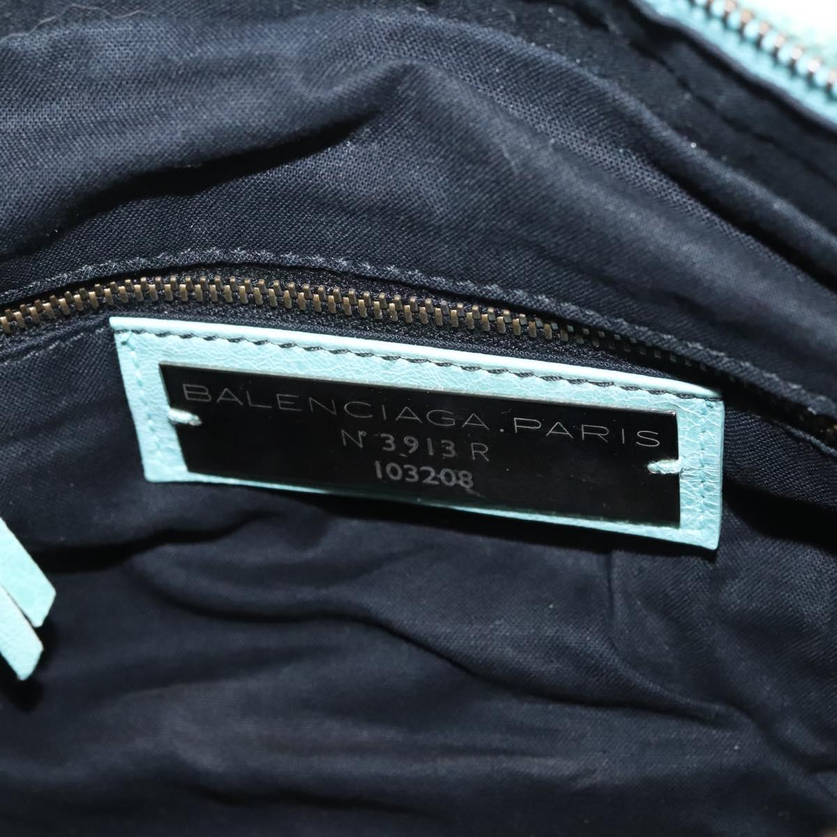 BALENCIAGA City Hand Bag Leather Green Auth mr1307