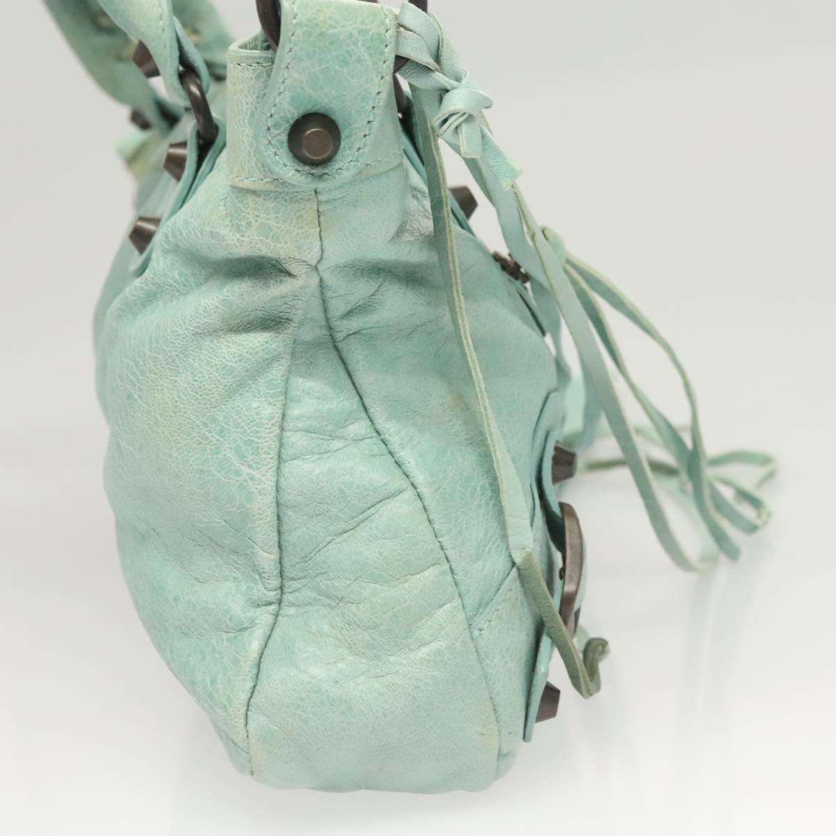 BALENCIAGA City Hand Bag Leather Green Auth mr1307