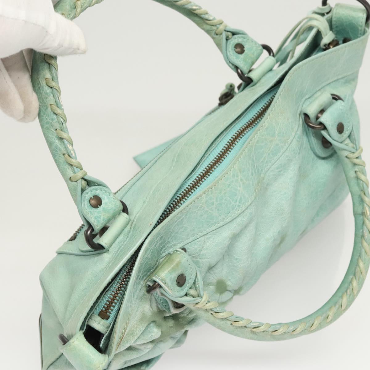 BALENCIAGA City Hand Bag Leather Green Auth mr1307