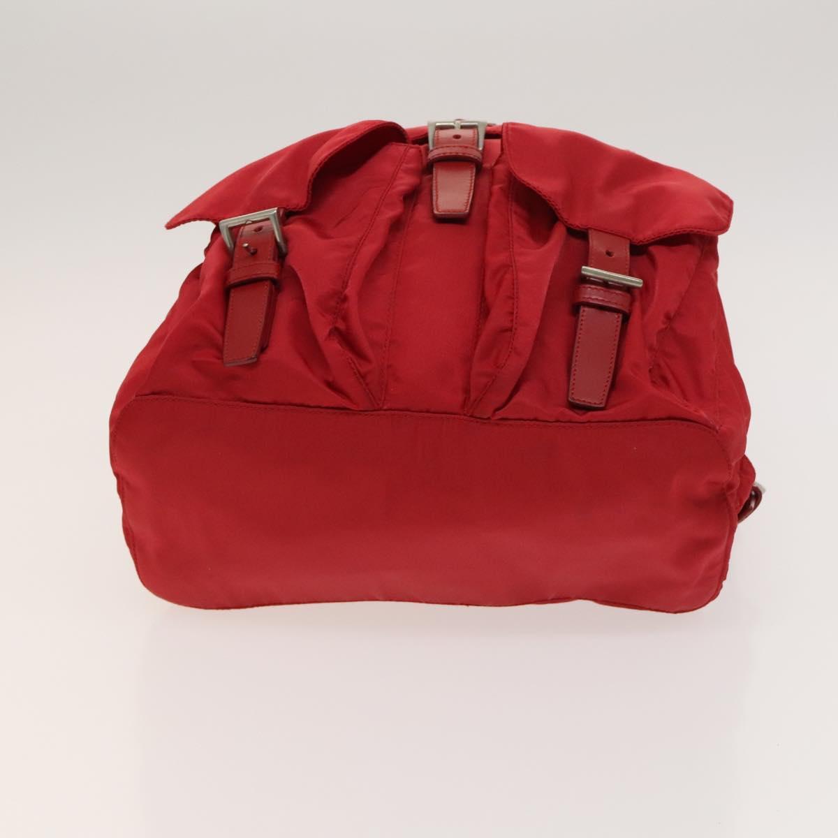PRADA Backpack Nylon Red Silver Auth mr1309