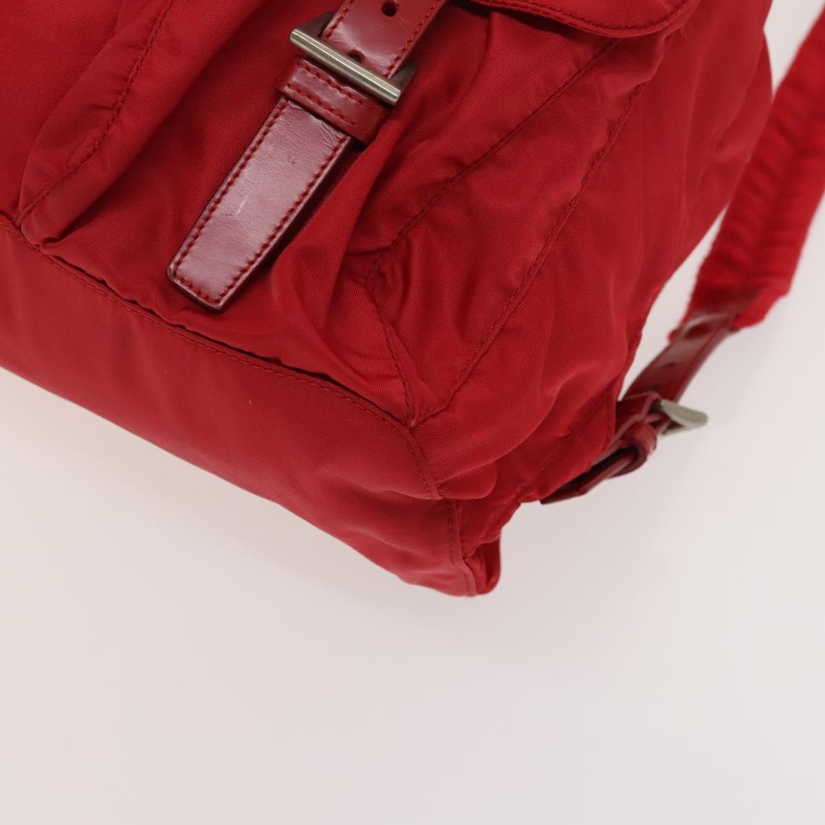 PRADA Backpack Nylon Red Silver Auth mr1309