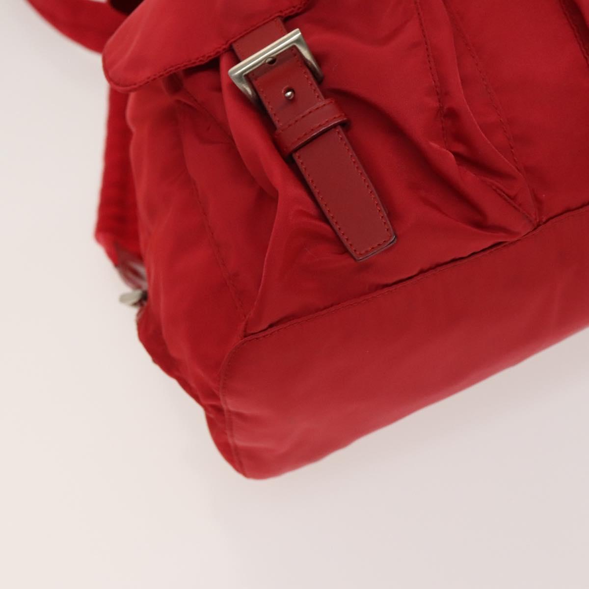 PRADA Backpack Nylon Red Silver Auth mr1309