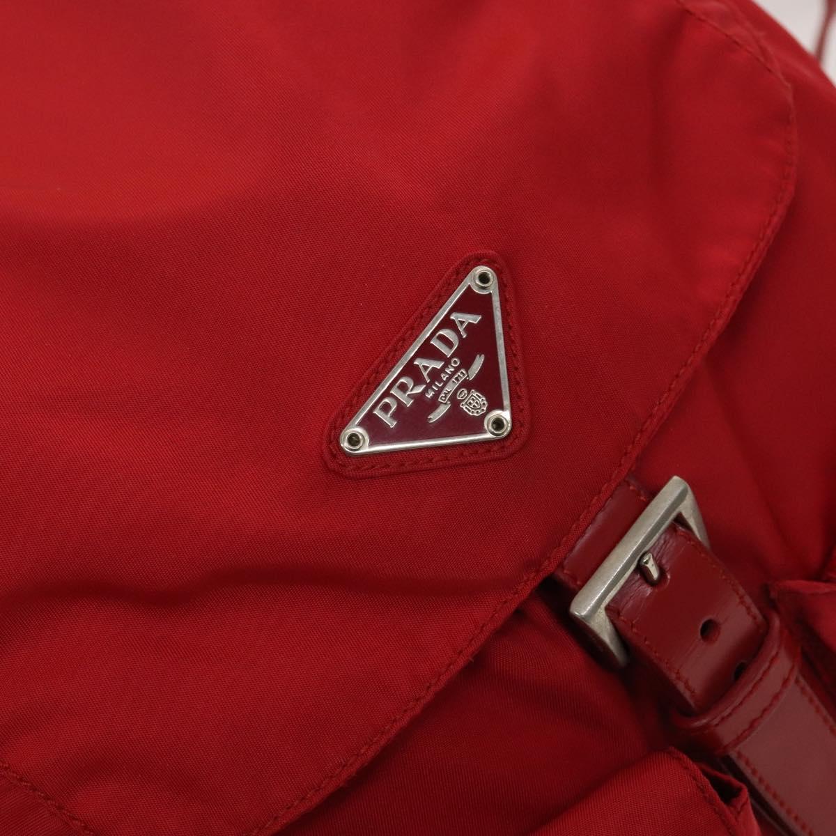 PRADA Backpack Nylon Red Silver Auth mr1309