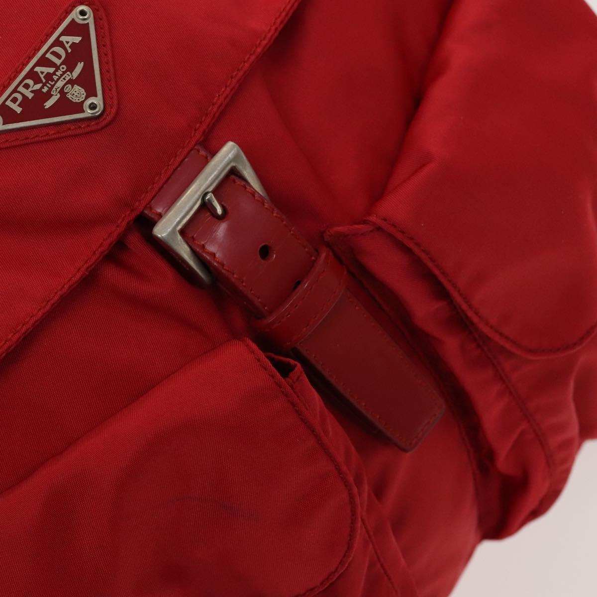 PRADA Backpack Nylon Red Silver Auth mr1309