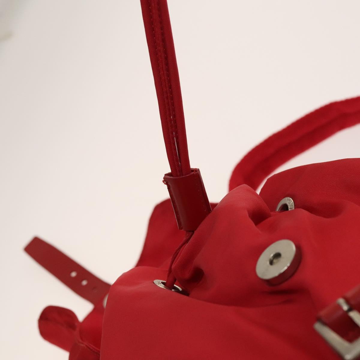 PRADA Backpack Nylon Red Silver Auth mr1309