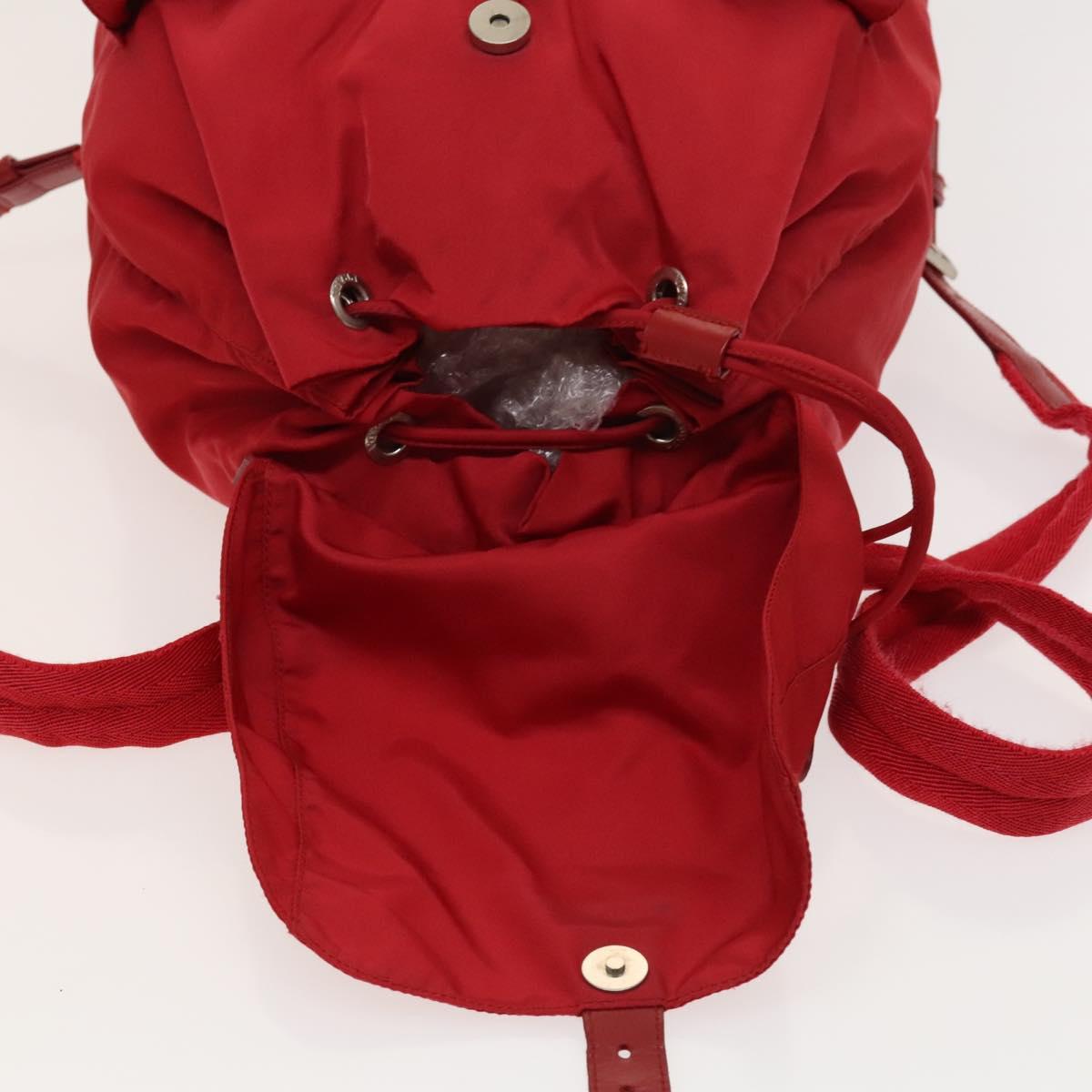 PRADA Backpack Nylon Red Silver Auth mr1309