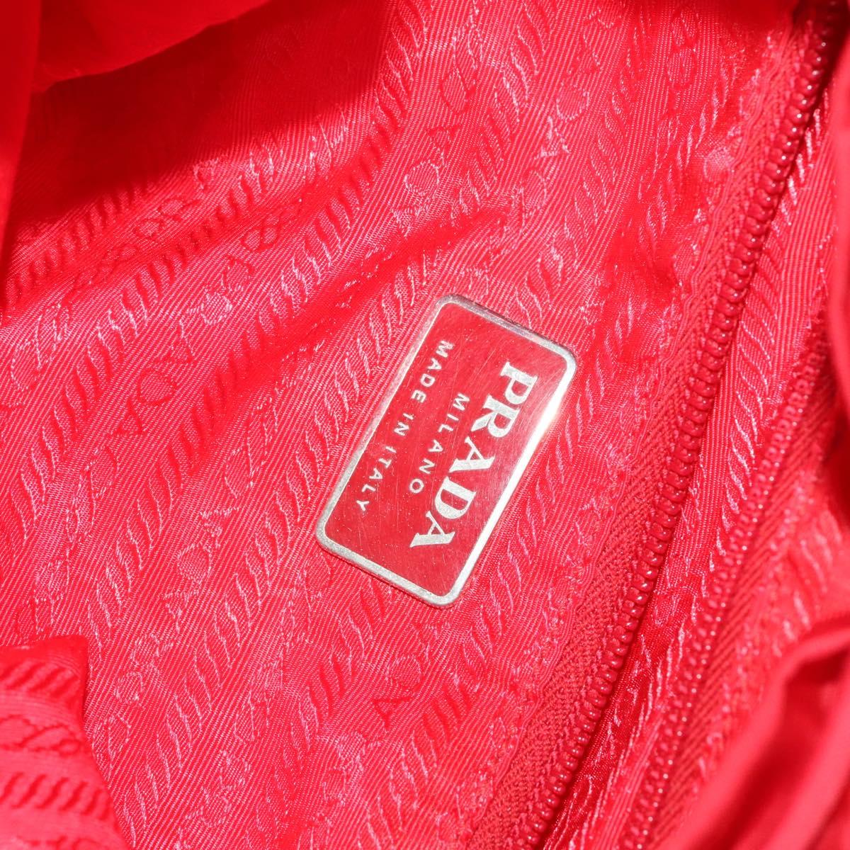 PRADA Backpack Nylon Red Silver Auth mr1309