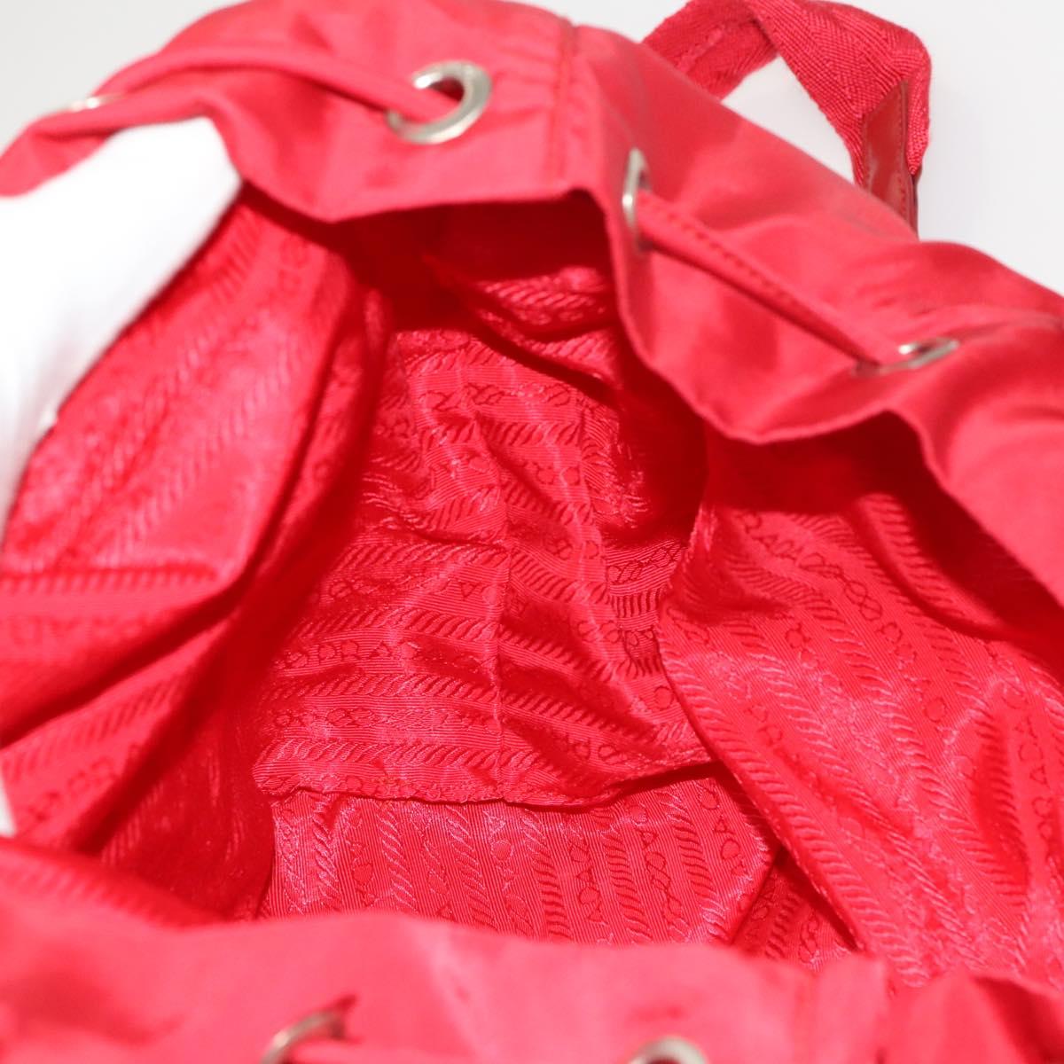 PRADA Backpack Nylon Red Silver Auth mr1309