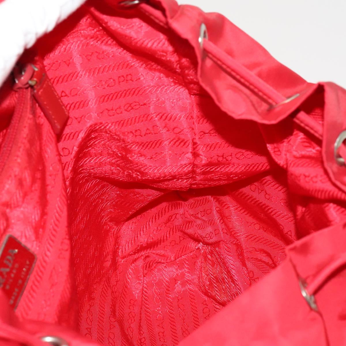 PRADA Backpack Nylon Red Silver Auth mr1309