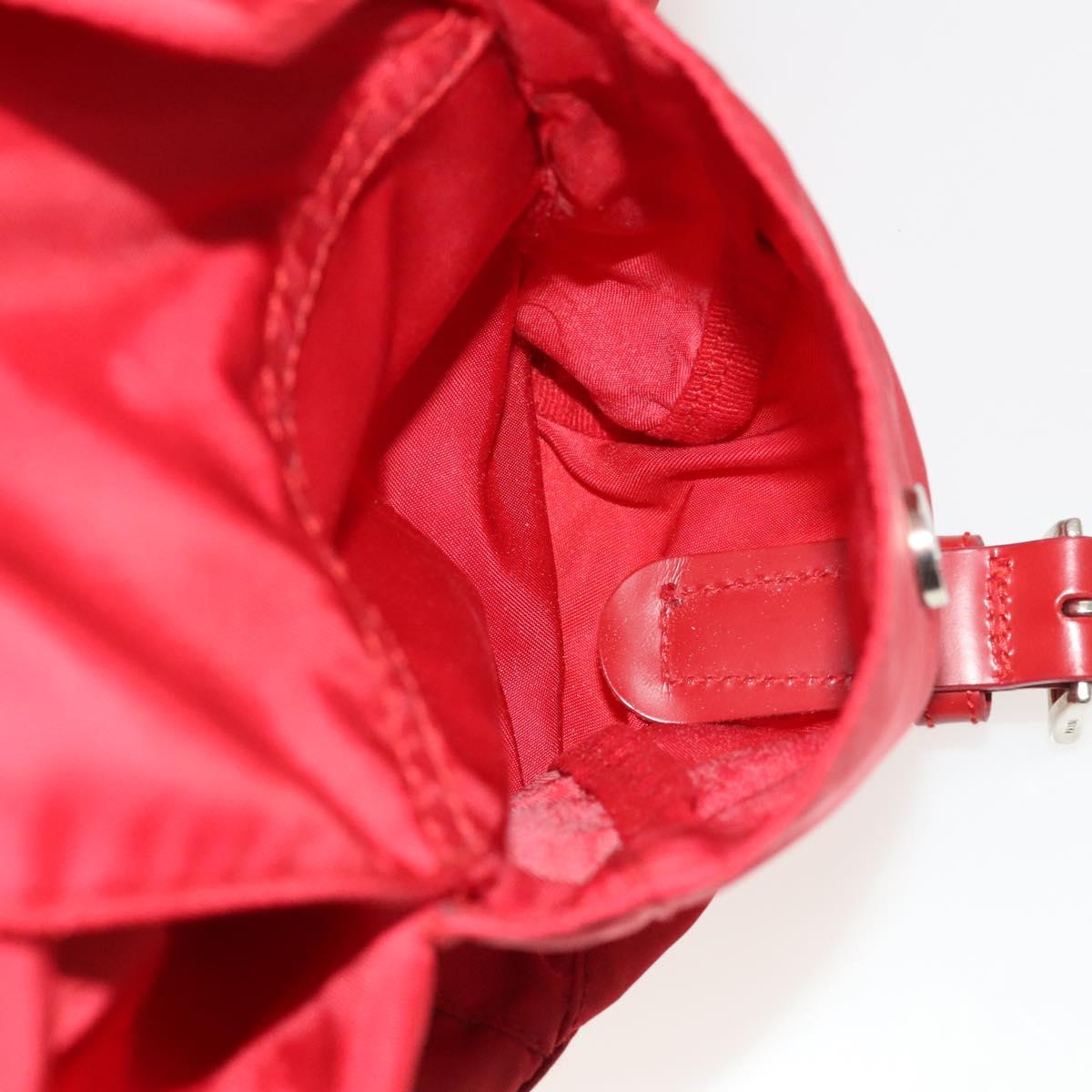 PRADA Backpack Nylon Red Silver Auth mr1309