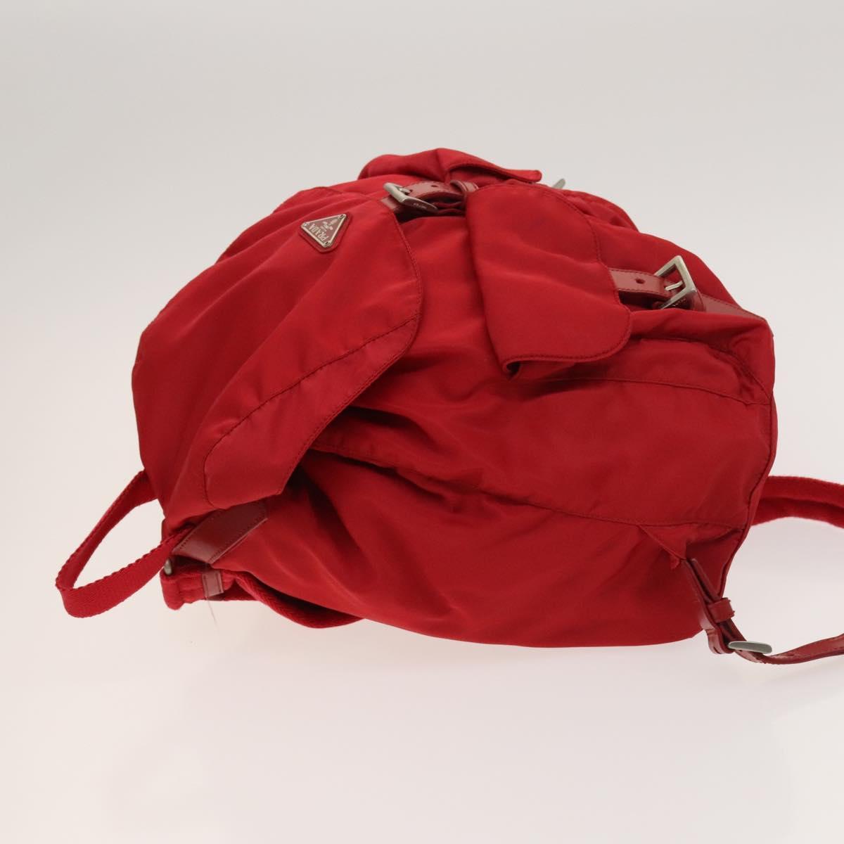 PRADA Backpack Nylon Red Silver Auth mr1309