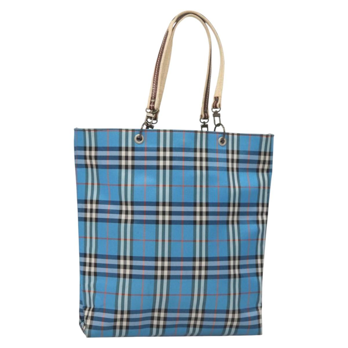 BURBERRY Nova Check Tote Bag Nylon Blue Auth mr1314