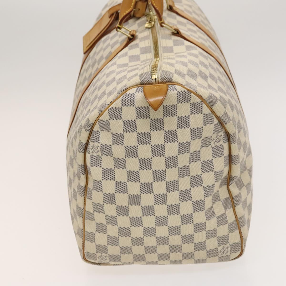 LOUIS VUITTON Damier Azur Keepall 50 Boston Bag N41430 LV Auth mr1315