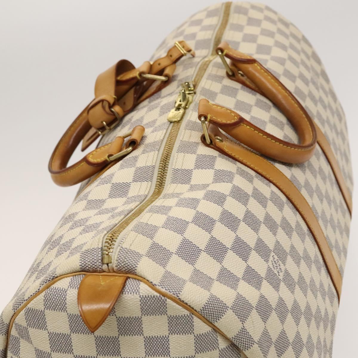 LOUIS VUITTON Damier Azur Keepall 50 Boston Bag N41430 LV Auth mr1315