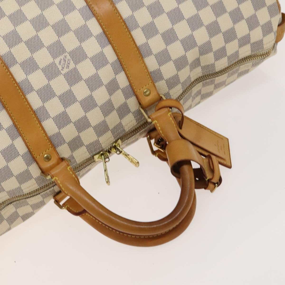 LOUIS VUITTON Damier Azur Keepall 50 Boston Bag N41430 LV Auth mr1315