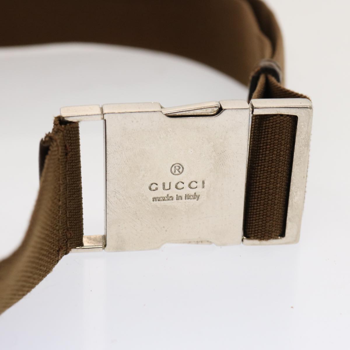 GUCCI GG Canvas Waist bag Beige 92543 Auth mr132