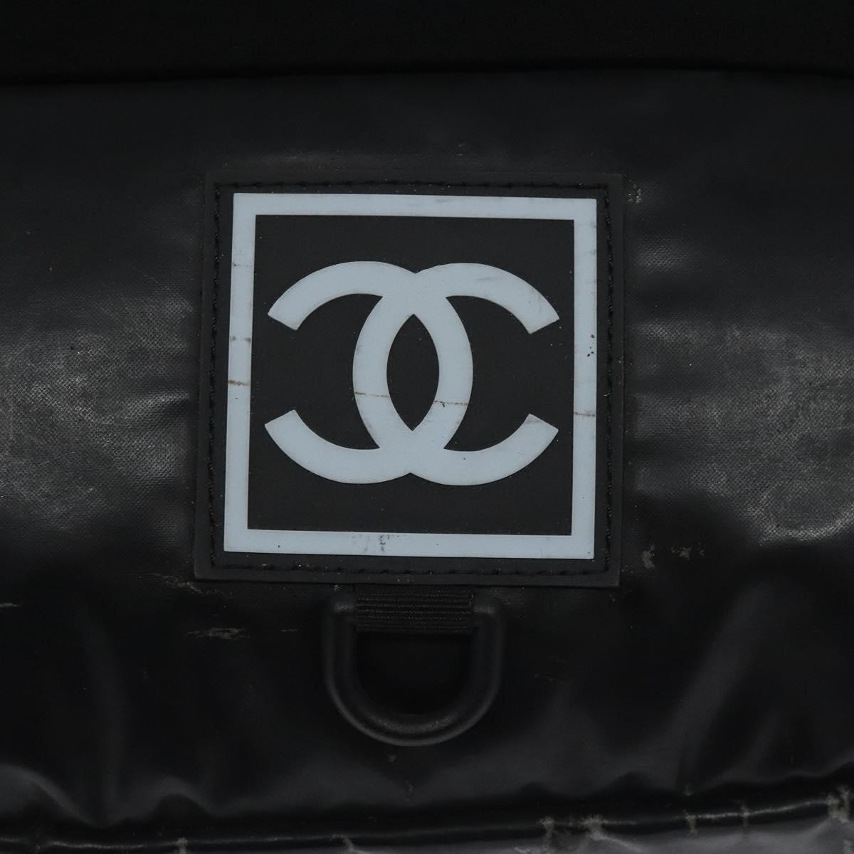 CHANEL Sports Waist Bag Nylon Black CC Auth mr1323