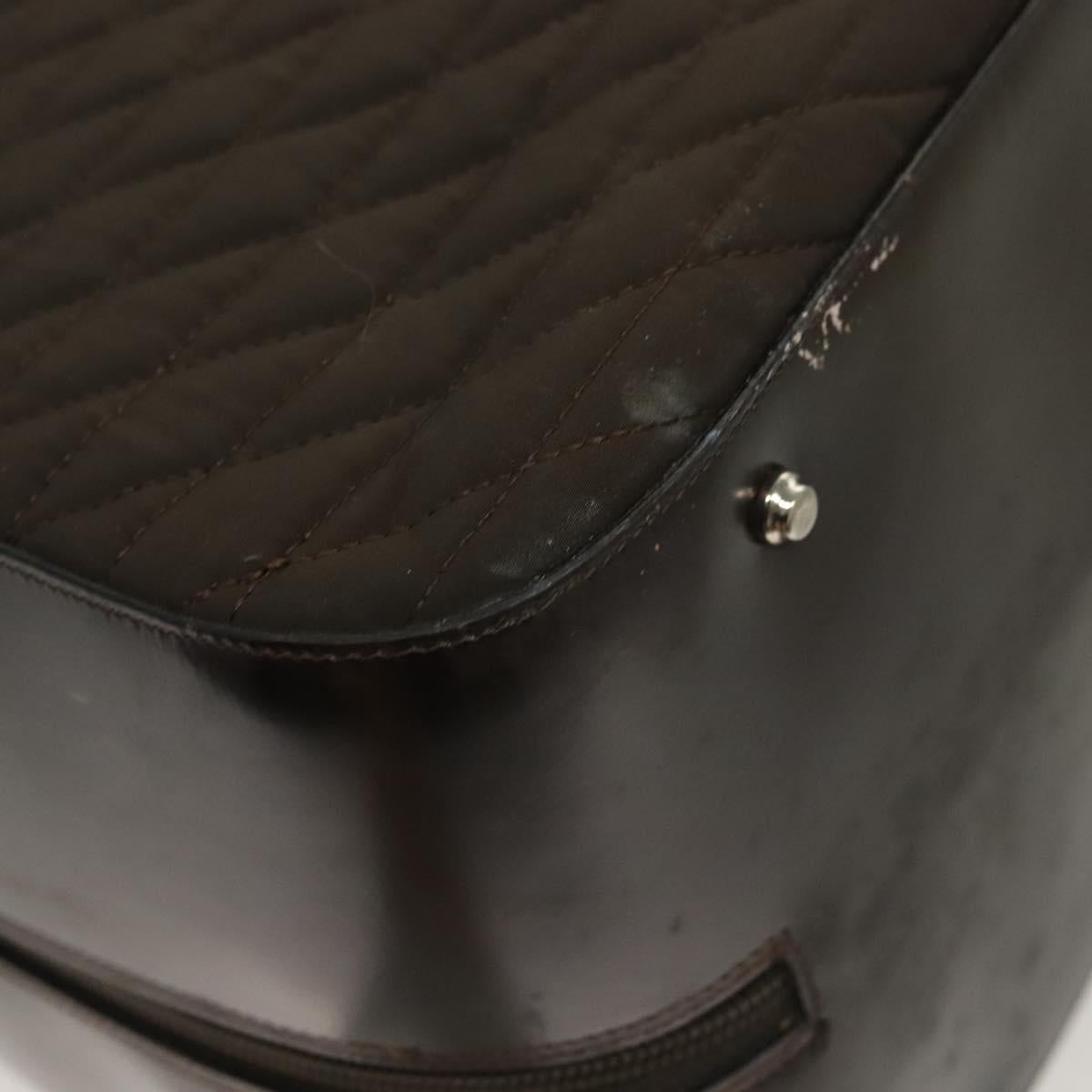 BALLY Quilted Boston Bag Nylon Black Silver Auth mr1328