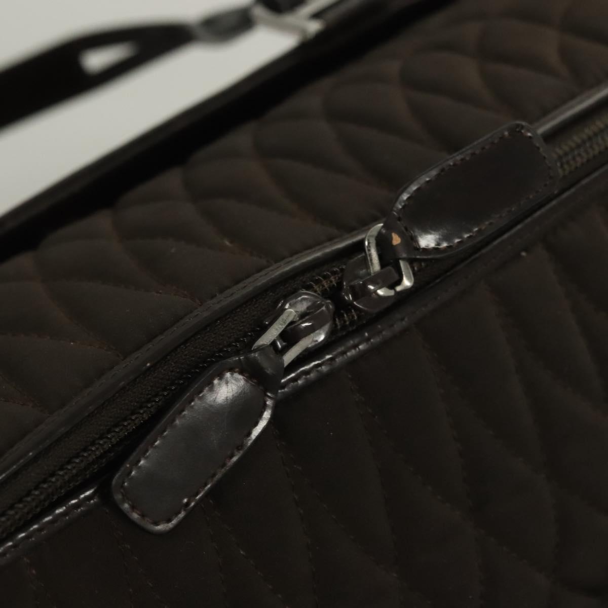 BALLY Quilted Boston Bag Nylon Black Silver Auth mr1328