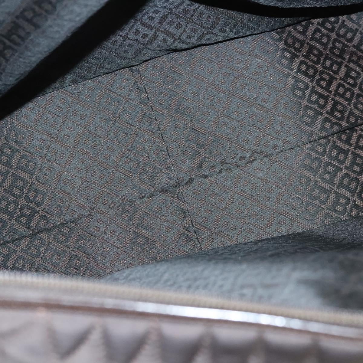 BALLY Quilted Boston Bag Nylon Black Silver Auth mr1328