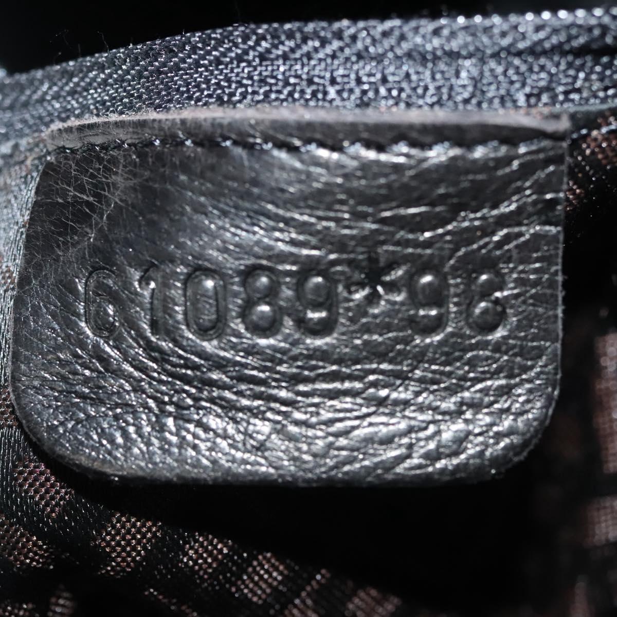 BALLY Quilted Boston Bag Nylon Black Silver Auth mr1328