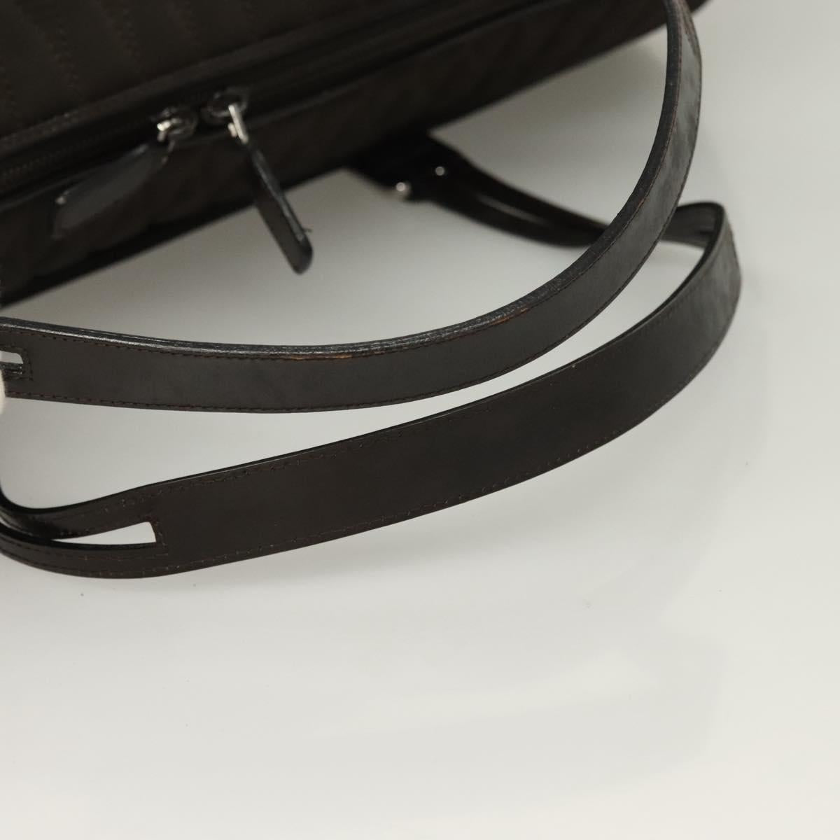 BALLY Quilted Boston Bag Nylon Black Silver Auth mr1328