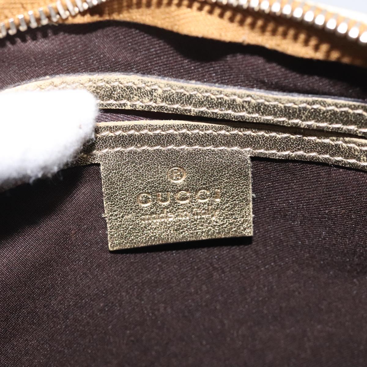GUCCI GG Crystal Hand Bag Coated Canvas Beige Gold 193604 Auth mr1331