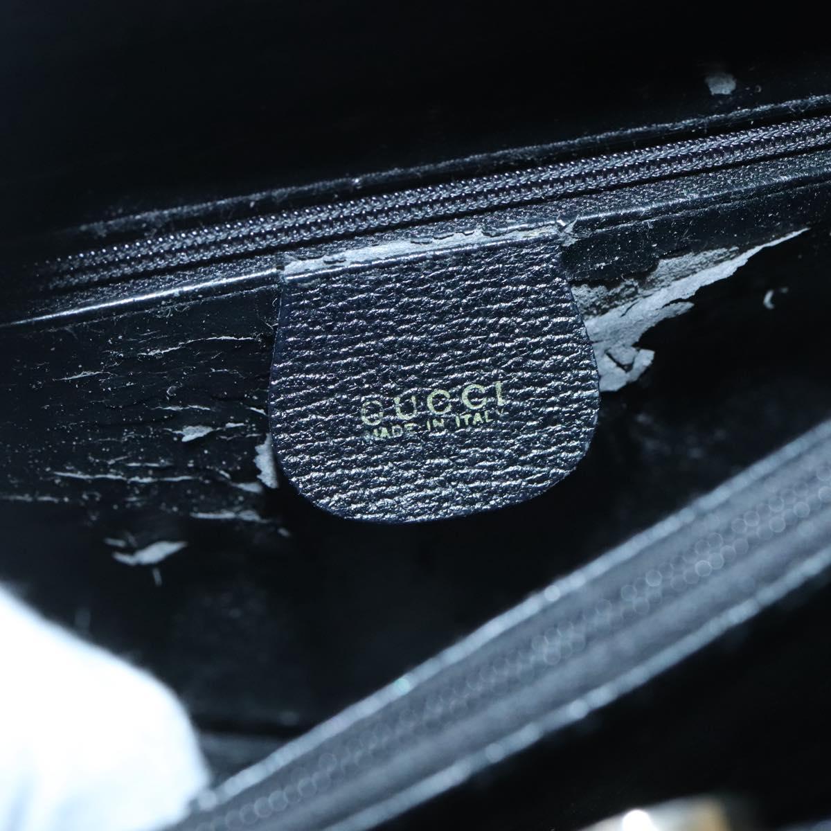 GUCCI Bamboo Hand Bag Leather Black Gold 002 2853 0260 0 Auth mr1336