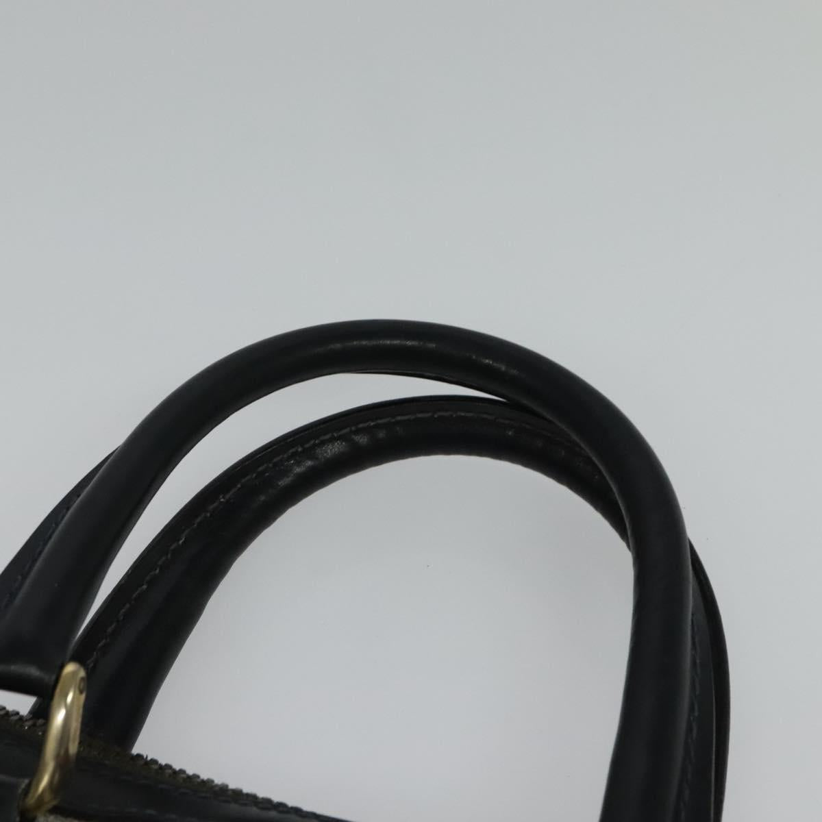 GUCCI GG Supreme Sherry Line Hand Bag PVC Navy Gold Auth mr1357