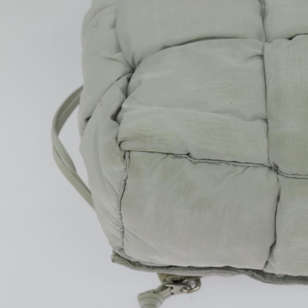 BOTTEGA VENETA MAXI INTRECCIATO Cassette Shoulder Bag Nylon Gray Auth mr1362