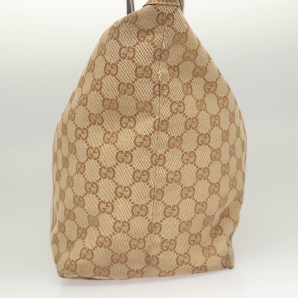 GUCCI GG Canvas Sherry Line Hand Bag Beige Gold 139260 Auth mr1366