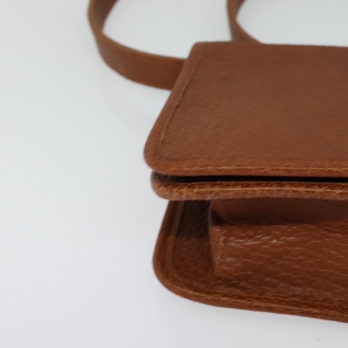Poro Ralph Lauren Shoulder Bag Leather Brown Gold Auth mr1368