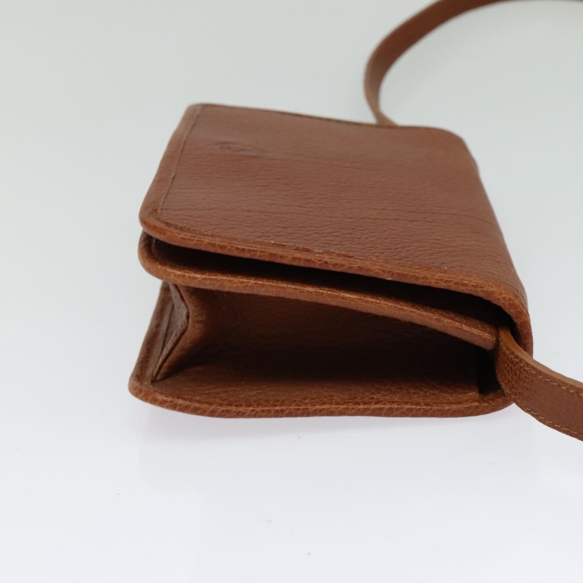 Poro Ralph Lauren Shoulder Bag Leather Brown Gold Auth mr1368