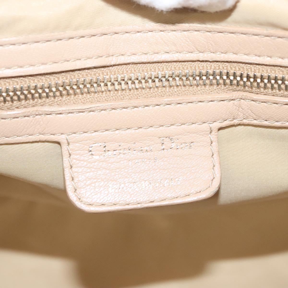 Christian Dior Canage Hand Bag Nylon Beige Gold Auth mr1376