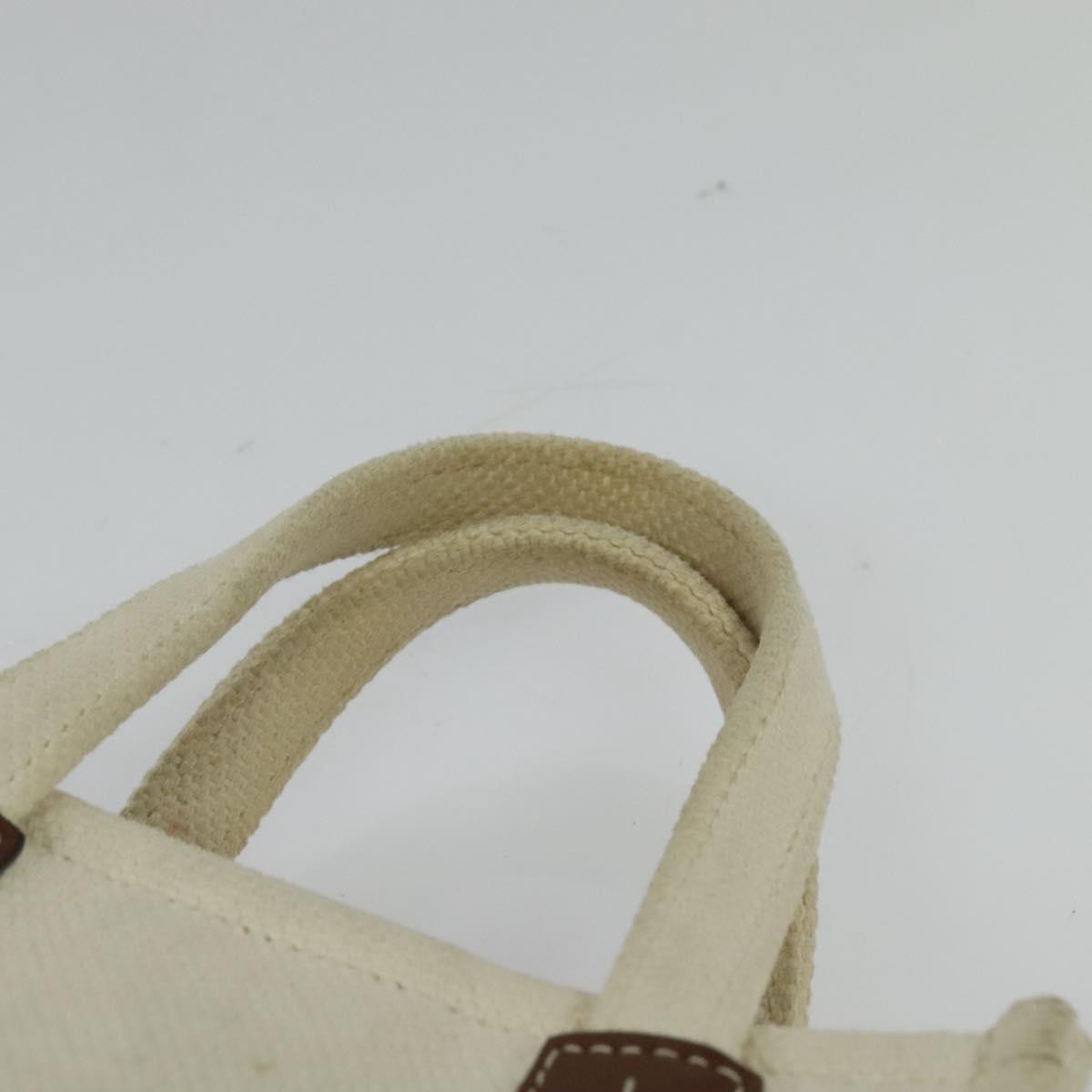 BALLY Crystalia XS Hand Bag Canvas 2way White Gold Auth mr1384