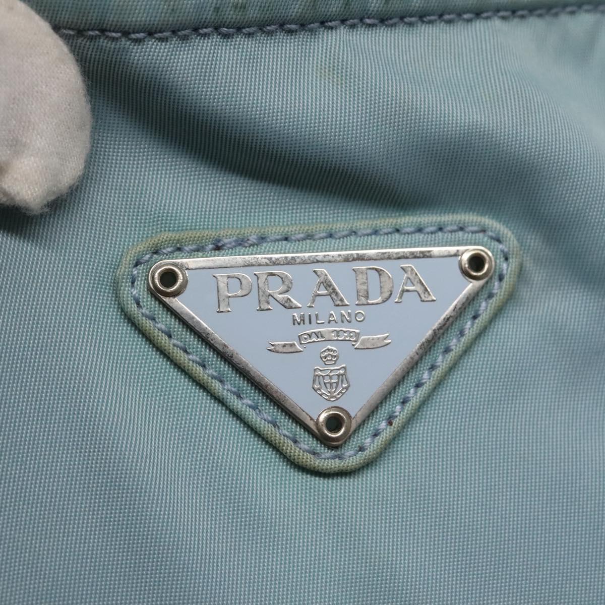 PRADA Shoulder Bag Nylon Blue Silver Auth mr1407