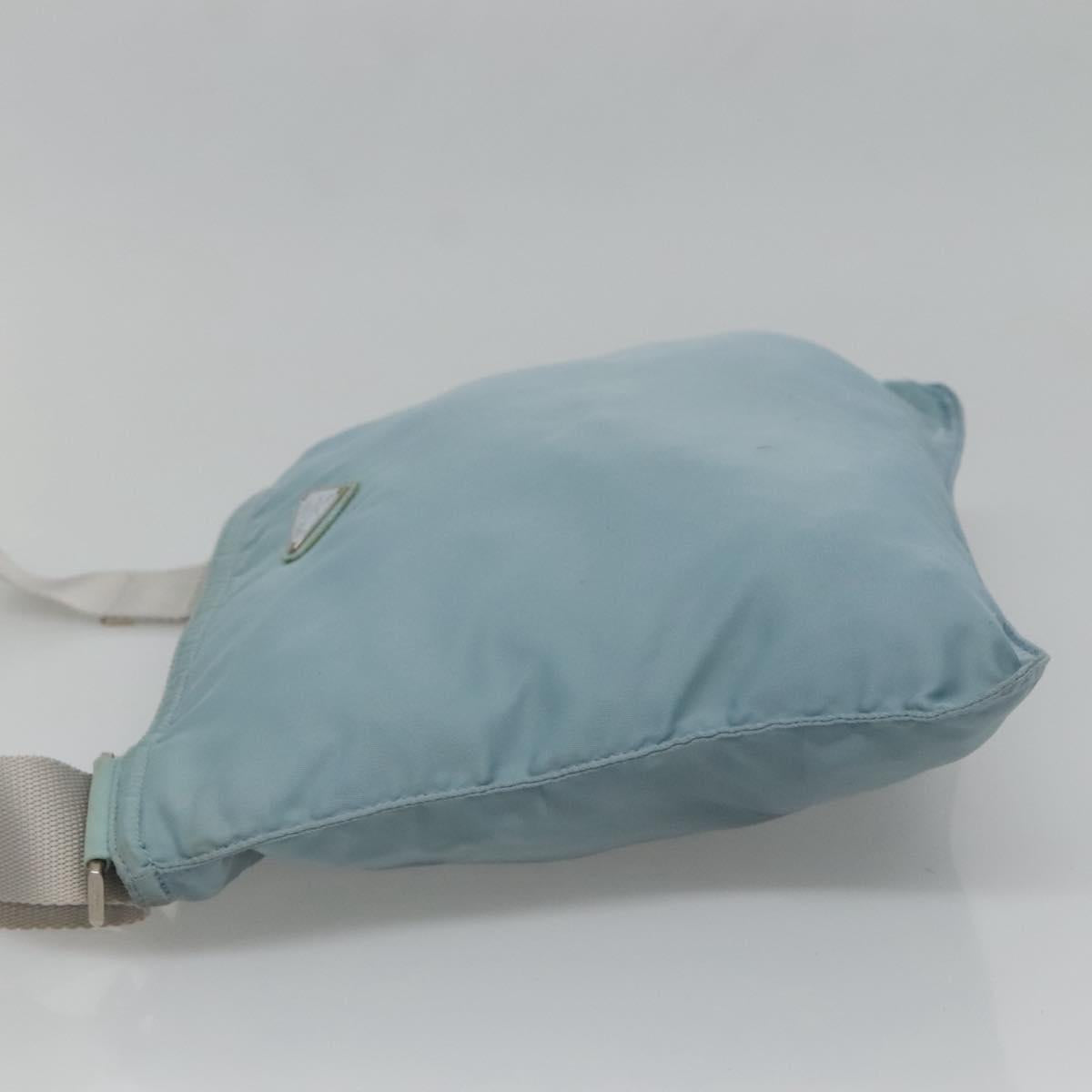 PRADA Shoulder Bag Nylon Blue Silver Auth mr1407