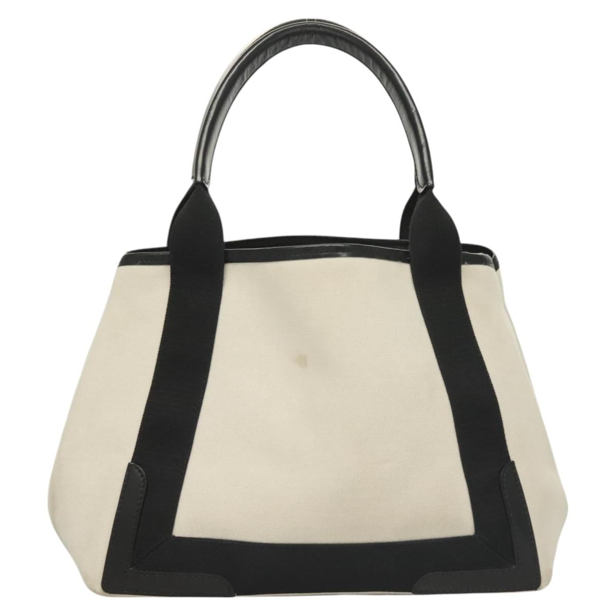 BALENCIAGA Cabas S Tote Bag Canvas White 339933 Auth mr1425